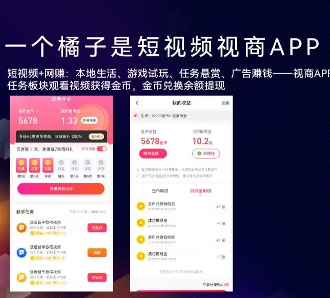 首码项目一个橘子短视频